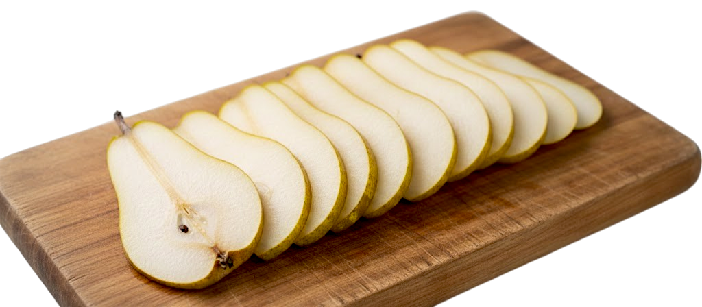 Peras en láminas
